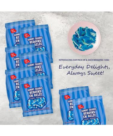 Gummy Candy Bag - Gummy Sharks Bulk Candy| Smart Choice from Lady Sarah Variety Sweets - Canada's Top Gummies Candy - 960g (8 Candy Bags x 120g) Gummy Sharks Candy 960g (8 x 120g) - Buy Online on GoSupps.com