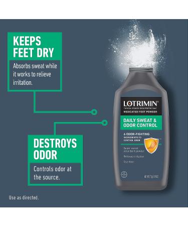 Lotrimin Daily Sweat & Odor Control Foot Powder - 6.25 Oz (Pack of 3) - Buy Online on GoSupps.com