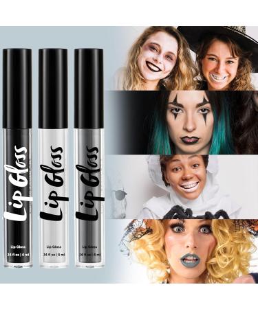 Halloween Makeup Lip Stain Set | Spooktacular Creations | 3 PCS Waterproof Matte Liquid Lipstick for SFX Cosplay & Stage Makeup (Black White Gray - Buy Online on GoSupps.com