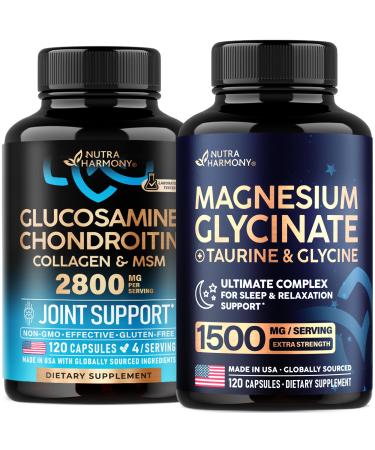 NUTRAHARMONY Glucosamine Chondroitin & Magnesium Glycinate with Glycine Capsules