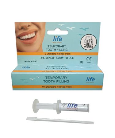 Life Healthcare Tooth Filling Repair Kit Temporary Tooth Filling Enough for 10 Fillings Ready to Use Easy DIY Filling Kit for Teeth No Mixing Required Premium Ingredients Made in UK