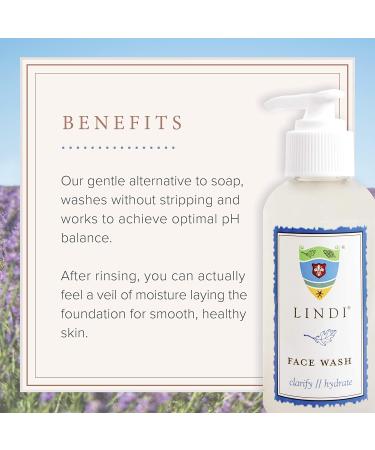 Lindi Skin Face Wash for Dry & Sensitive Skin - Gentle Hydrating Formula to Reduce Rashes & Redness (4 fl oz) - Shop Internationally - Buy Online on GoSupps.com