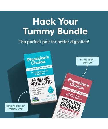 Physician's CHOICE Advanced Gut Health Bundle: 60 Billion Probiotics 30ct + Digestive Enzymes 60ct for Digestive Gut and Immune Health Supports Occasional Constipation Diarrhea Gas and Bloating Standard-Probiotic-Enzyme Bundle - Buy Online on GoSupps.com