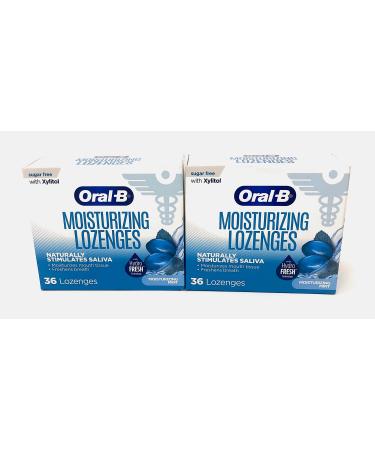 Oral-B Moisturizing Lozenges for Dry Mouth, Moisturizing Mint Flavor, 36 count (Pack of 2)