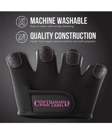 Contraband Pink Label 5537 Womens Micro Weight Lifting Gloves - Grip-Lock Silicone Padding - Apple Watch Friendly - Black Medium - Buy Online on GoSupps.com