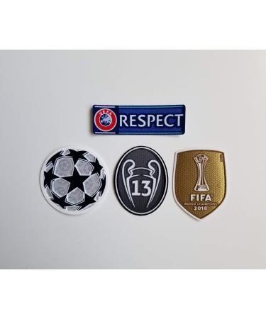 2018 UEFA Champions League Real Madrid Set Soccer Patch 13 Trophy Respect Bale Benzema Hazard