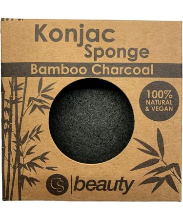 CS Beauty Set of Konjac Sponges - 3X Natural Exfoliating and Cleansing Sponge Shower Puffs for Face and Body including Bamboo Charcoal - Vegan & Cruelty Free - Buy Online on GoSupps.com