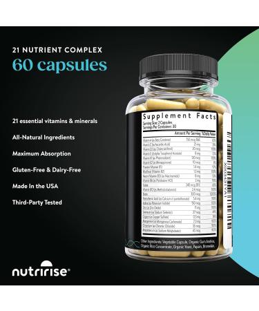 NutriRise Men's Plant-Powered Multivitamin & Mineral Supplement - 60 Count - Buy Online on GoSupps.com