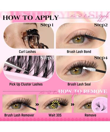 Calphdiar D Curl Cluster Eyelash Extensions - 240PCS 40D & 50D Individual Wispy Lashes - 9-16MM DIY Lash Clusters for Stunning Eyes - Buy Online on GoSupps.com