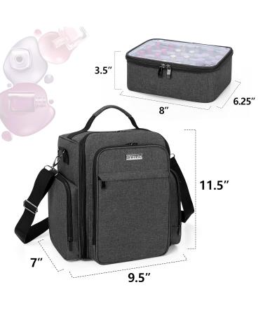 BAFASO Nail Polish Organizer: Holds 48 Bottles, with Lamp & Pouches - Black - Buy Online on GoSupps.com