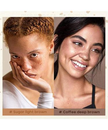 2 Colors Freckle Pen Natural Lifelike Freckle Makeup Pen Magic Freckle Color Waterproof Longlasting Soft Dot Sopt Pen for Natural Effortless Sunkissed Makeup (Dark Brown) - Buy Online on GoSupps.com