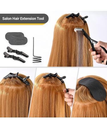Gomake Tape in Hair Extension Tools Kit - Stainless Steel Sealing Clamp Plier, Tape Remover Scraper, Hair Clips & Styling Tools | For Human Hair Extensions - Black - Buy Online on GoSupps.com