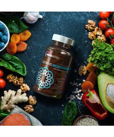 OmniBiotics Ultimate Daily Multivitamin for Women & Men 34 Essential Ingredients Including Vitamin A, C, D, E, B6, B12, Biotin, Zinc 120 Vegan Capsules Ultimate Daily Multivitamins 120 Count (Pack of 1) - Buy Online on GoSupps.com