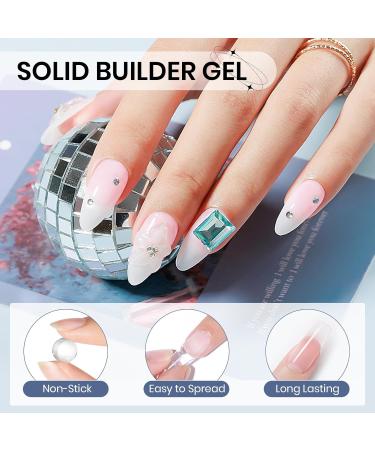 Solid Builder Gel for Nails - 3D Clear Nail Art Gel for DIY Nail Extension & Decoration - Non-Stick 14g (0.49fl oz - Buy Online on GoSupps.com