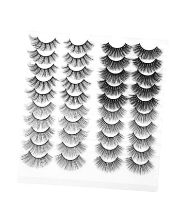 FRCOLOR 20 Pairs Artificial False Eyelashes Fluffy Faux Lashes Lash Kits Girl Eyelashes Reusable Eyelashes Fake Eye Lashes Girl Makeup Eyelashes Eyelash Kit G200 Makeup Tools Natural