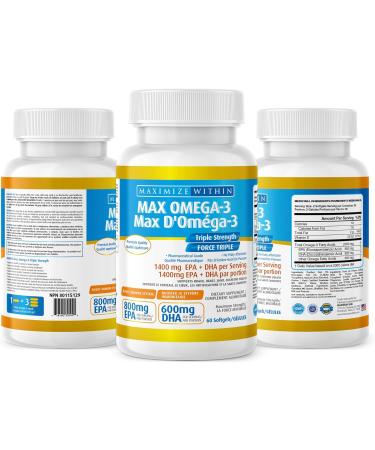Maximize Within Max Omega 3 Triple Strength 60 softgel - Buy Online on GoSupps.com
