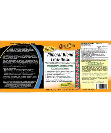 Vital Earth Minerals Mineral Blend Fulvic-Humic - Liquid Ionic Multimineral Supplement - Vegan & Whole Food Plant-Based - Almost Tasteless - 2oz - Buy Online on GoSupps.com