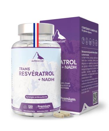 ALPS NATURE NADH Panmol Brevet + Trans-Resv ratrol 98% Pur Formule Haute Biodisponibilit et Stabilit nergie Cellulaire Soutien Mitochondrial et Antioxydant Compl ment Sans Gluten