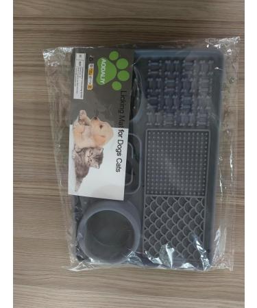 Aodaliy Upgrade XL Silicone Pet Mat - BPA-Free Dog & Cat Lick Mat with Large Suction Cups | Ideal for Bathing & Grooming - Grey - Buy Online on GoSupps.com