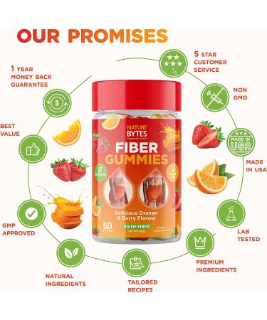 Prebiotic Fiber Gummies for Adults and Kids | 15g Inulin Fiber | Digestive Health, Bloating & Constipation Relief | Natural Berry & Orange Flavor - Buy Online on GoSupps.com