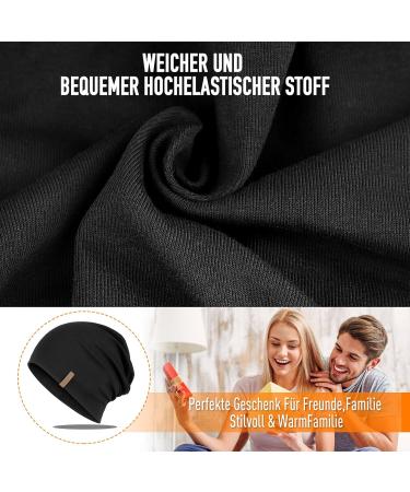 Slouch Beanie Hat for Men & Women - Soft Cotton Breathable Lightweight Jersey Chemo & Running Hat - Black | All Seasons - Buy Online on GoSupps.com