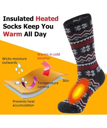 Monill Warm Thermal Socks - Unisex Insulated Heated Winter Crew Socks | Snowflake Design | Medium Size - Buy Online on GoSupps.com