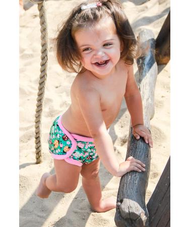 Petit Lulu Cloth Nappy Wrap | One Size (11-35.2 lbs) | Snaps | Washable Diaper Cover | Made in Europe - Turquoise Feathers - Buy Online on GoSupps.com