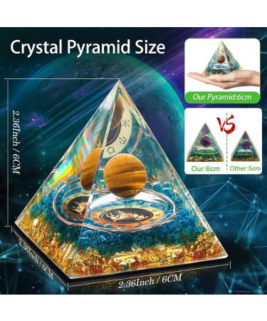 HuiJuKeJi Taurus Orgonite Pyramid - 12 Zodiac Constellations & Tiger Eye Crystal Birthstone for Energy Healing and Chakra Meditation - Buy Online on GoSupps.com