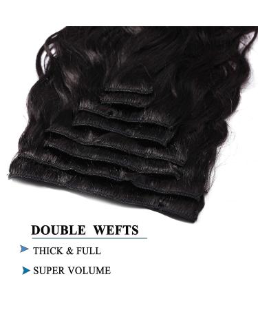 Double Weft Clip-In Real Hair Extensions - Natural Black #1B - 20 Inches (50cm) 255g - Heat-Resistant Welly Hair Parts - Buy Online on GoSupps.com