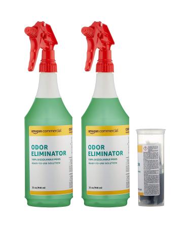 AmazonCommercial Dissolvable Odor Eliminator Kit | 2 Sprayer Bottles & 12 Refill Pacs - Buy Online on GoSupps.com