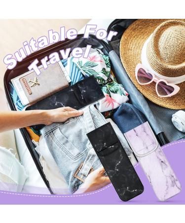 Shappy 2 Pack Heat Resistant Neoprene Curling Iron Holder & Flat Iron Travel Case - Marble Pattern - Perfect for Hair Tools & Daily Use - 15x5 Inches - Buy Online on GoSupps.com