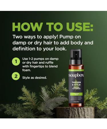 Soapbox Men's Thicken & Style Foaming Texturizer Men's Hair Styling Foam Hair Care for Men 5oz - Buy Online on GoSupps.com