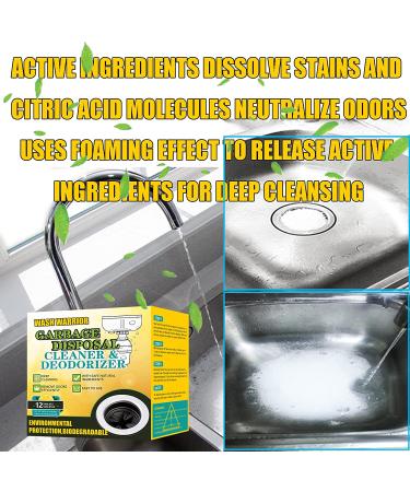 Wash Warrior Garbage Disposal Cleaner & Deodorizer Scrubbing Pack - 12pcs Lemon Scented Foaming Drain Cleaner for Kitchen Sink Care - Buy Online on GoSupps.com