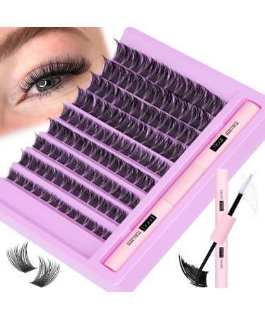Newcally Lash Extension Kit Cluster Lashes Kit Lash Clusters 108 Pcs  Cluster Lash Bond and Seal DIY Eyelash Extensions Kit at Home Individual Lashes C D Curl Clusters Natural Strips Lash Extensions 8-16mm False Eye Lash... - Buy Online on GoSupps.com