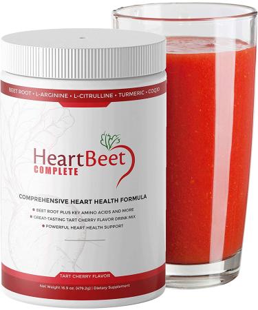 Natural HeartBeet Complete - Beetroot Powder Supplement for Blood Pressure & Circulation with L-arginine, L-citrulline, CoQ10 & Turmeric - 30 Servings - Buy Online on GoSupps.com