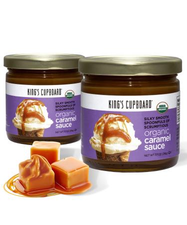 King's Cupboard Organic Caramel Sauce - The Perfect Sauce for Ice Cream Fruit Dip Topping Desserts Caramel Drizzle for Coffee - Gluten-Free Kosher Organic All Natural 7.7 oz - Pack 2 7.7 Ounce (Pack of 2)