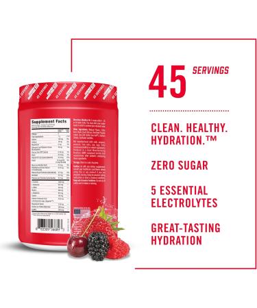 BioSteel Zero Sugar Hydration Mix - 5 Essential Electrolytes Mixed Berry Flavor 45 Servings - Great Tasting International Shipping - Buy Online on GoSupps.com