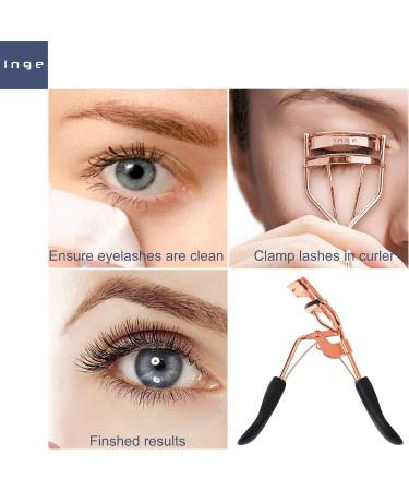 Inge Eyelash Curler | 5 Replacement Pads Lash Curler Eye Lash Curler Lash Lifter | Fitting All Eye Shapes no Pinching | Rose Gold - Buy Online on GoSupps.com
