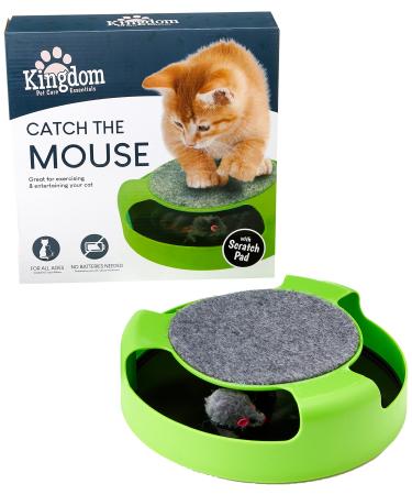 Kingdom Catch the Mouse Cat Toy | Green | Pack of 1 | 26cm x 26cm x 7cm