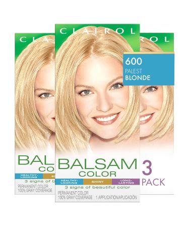 Clairol Balsam Permanent Hair Dye - 600 Palest Blonde - Pack Of 3