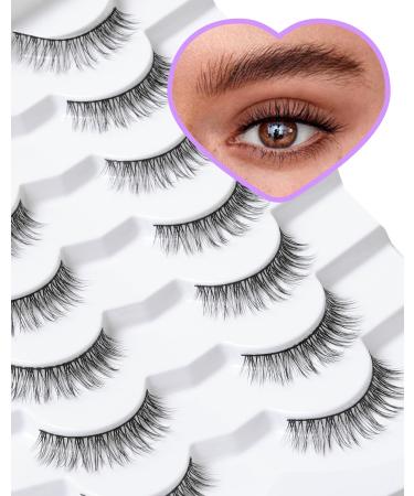 False Lashes Natural Looking False Eyelashes Wispy Lashes Lightweight Look Eyelashes 3D Natural Eyelashes 7 Pairs D15 D15 Eye Opening-10mm - Buy Online on GoSupps.com