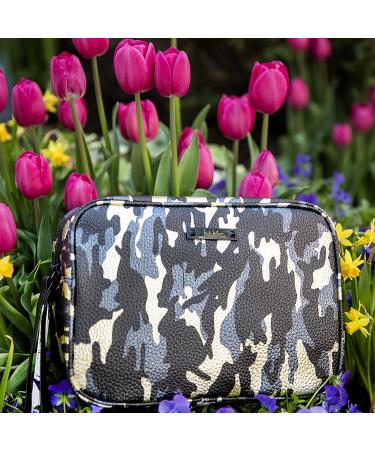 Nicole Miller Metallic Camouflage Makeup Bag - Large Travel Toiletry & Cosmetic Case - Buy Online on GoSupps.com