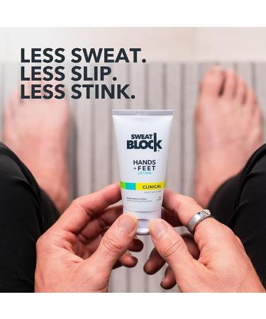 SweatBlock Antiperspirant Lotion 50mL - Reduce Hand & Foot Sweat, Smelly Feet - FDA Compliant, Safe, Effective - For Women & Men - Buy Online on GoSupps.com