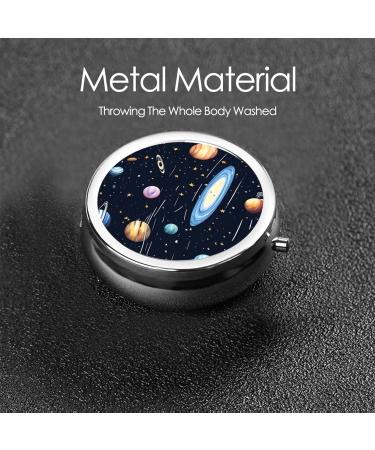 Solar Family Round Pill Box - 3 Compartments Portable Organizer for Travel & Purse - Buy Online on GoSupps.com