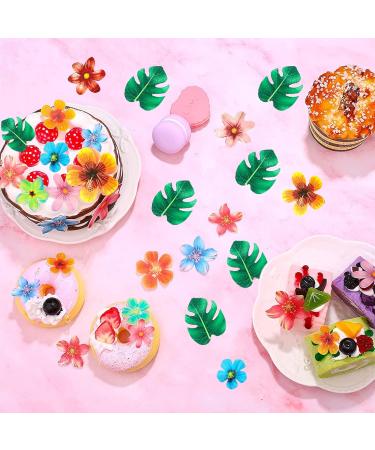 Buy Catelves 80 Pieces Edible Cake Decorations - Tropical Flowers for Wedding & Hawaii Jungle Theme - Buy Online on GoSupps.com