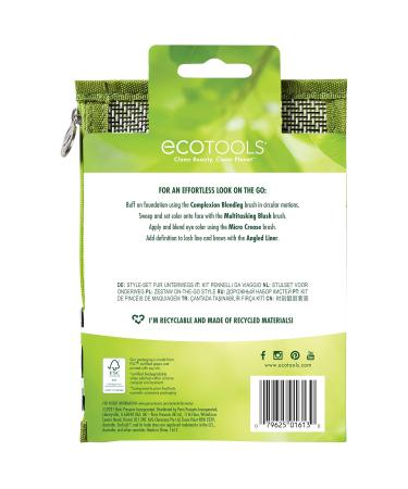 EcoTools On-The-Go Makeup Brush Kit - Travel-Friendly Eco-Friendly Vegan & Cruelty-Free 5 Piece Set for Powders Blush Bronzer & Eyeshadow - Buy Online on GoSupps.com