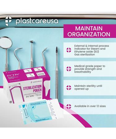 200 Self-Sealing Sterilization Autoclave Pouch Bags with Indicators - 2.25 x 2.75 Inch - 1 Box - Buy Online on GoSupps.com