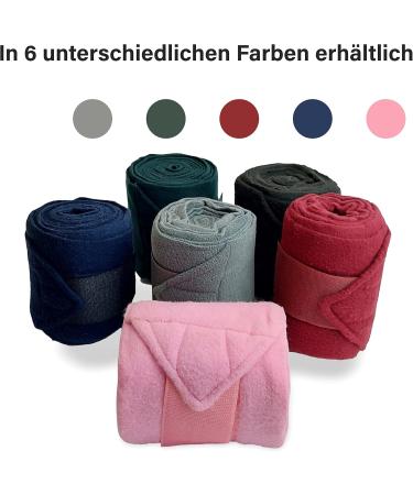 Fleece Horse Bandages with Velcro Fastener - 4 Set in Pink for Ponies | Practical Storage Bag Included - Shop Now! - Buy Online on GoSupps.com