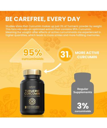 High Strength 3000mg Turmeric Capsules with Ginger & Black Pepper | 8 Month Supply | Made in UK | Joint Care Supplement - Buy Online on GoSupps.com