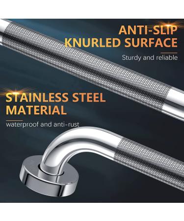 16 Inch Anti-Slip Shower Grab Bar  iMomwee Chrome Stainless Steel Bathroom Grab Bar Handle with Textured Grip  Shower Balance Bar  Safety Hand Rail Support  Handicap Elderly Senior Assist Bath Handle 16 inch chrome with teâ¦ - Buy Online on GoSupps.com